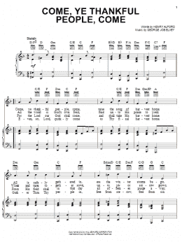 page one of Come, Ye Thankful People, Come (Piano, Vocal & Guitar Chords (Right-Hand Melody))