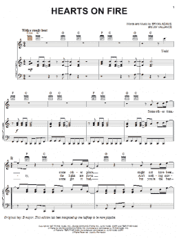 page one of Hearts On Fire (Piano, Vocal & Guitar Chords (Right-Hand Melody))