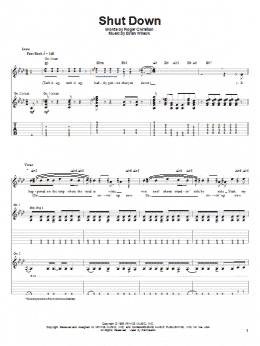 page one of Shut Down (Guitar Tab)