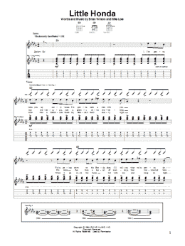 page one of Little Honda (Guitar Tab)