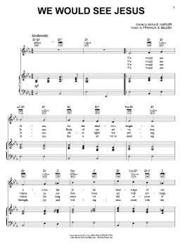 page one of We Would See Jesus (Piano, Vocal & Guitar Chords (Right-Hand Melody))