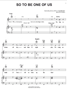 page one of So To Be One Of Us (Piano, Vocal & Guitar Chords (Right-Hand Melody))