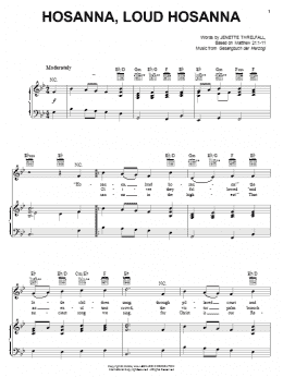 page one of Hosanna, Loud Hosanna (Piano, Vocal & Guitar Chords (Right-Hand Melody))