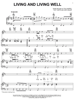 page one of Living And Living Well (Piano, Vocal & Guitar Chords (Right-Hand Melody))