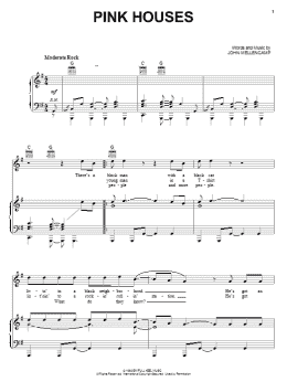 page one of Pink Houses (Piano, Vocal & Guitar Chords (Right-Hand Melody))