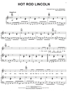 page one of Hot Rod Lincoln (Piano, Vocal & Guitar Chords (Right-Hand Melody))