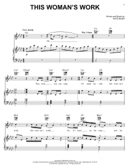 page one of This Woman's Work (Piano, Vocal & Guitar Chords (Right-Hand Melody))