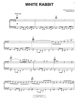 page one of White Rabbit (Piano, Vocal & Guitar Chords (Right-Hand Melody))