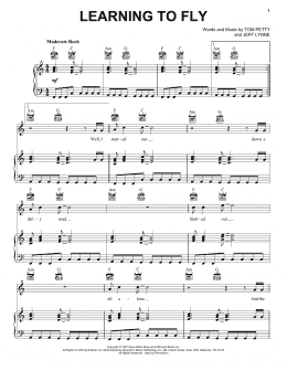 page one of Learning To Fly (Piano, Vocal & Guitar Chords (Right-Hand Melody))