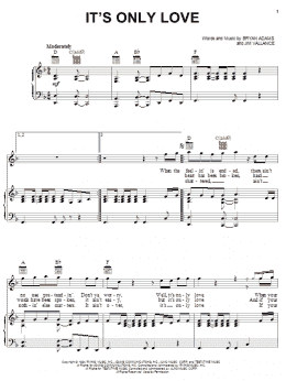 page one of It's Only Love (Piano, Vocal & Guitar Chords (Right-Hand Melody))