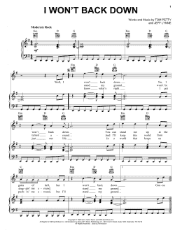 page one of I Won't Back Down (Piano, Vocal & Guitar Chords (Right-Hand Melody))