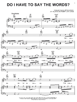 page one of Do I Have To Say The Words? (Piano, Vocal & Guitar Chords (Right-Hand Melody))