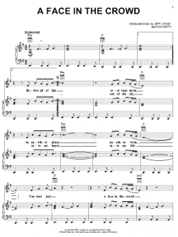 page one of A Face In The Crowd (Piano, Vocal & Guitar Chords (Right-Hand Melody))