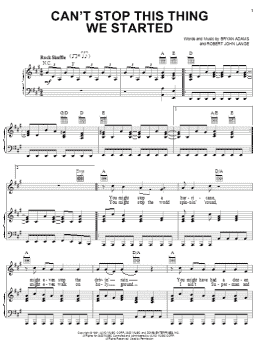 page one of Can't Stop This Thing We Started (Piano, Vocal & Guitar Chords (Right-Hand Melody))