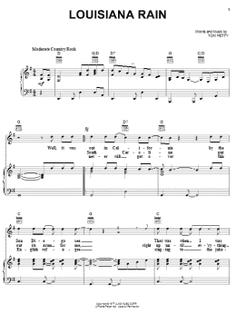 page one of Louisiana Rain (Piano, Vocal & Guitar Chords (Right-Hand Melody))