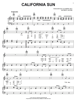 page one of California Sun (Piano, Vocal & Guitar Chords (Right-Hand Melody))
