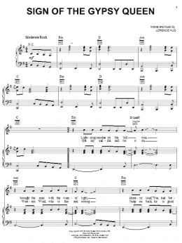 page one of Sign Of The Gypsy Queen (Piano, Vocal & Guitar Chords (Right-Hand Melody))