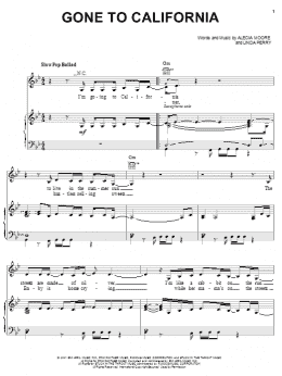 page one of Gone To California (Piano, Vocal & Guitar Chords (Right-Hand Melody))