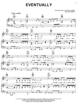 page one of Eventually (Piano, Vocal & Guitar Chords (Right-Hand Melody))