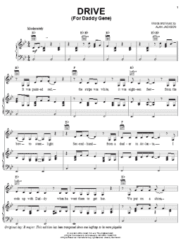 page one of Drive (For Daddy Gene) (Piano, Vocal & Guitar Chords (Right-Hand Melody))