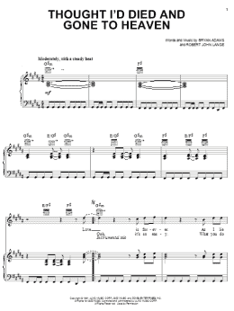 page one of Thought I'd Died And Gone To Heaven (Piano, Vocal & Guitar Chords (Right-Hand Melody))