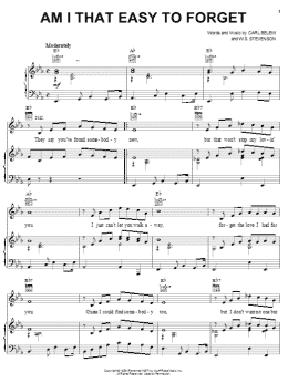 page one of Am I That Easy To Forget (Piano, Vocal & Guitar Chords (Right-Hand Melody))