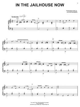 page one of In The Jailhouse Now (Piano & Vocal)