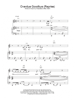 page one of Overdue Goodbye (Reprise) (Piano, Vocal & Guitar Chords)