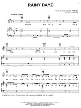 page one of Rainy Dayz (Piano, Vocal & Guitar Chords (Right-Hand Melody))