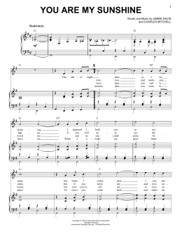 page one of You Are My Sunshine (Piano & Vocal)