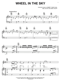 page one of Wheel In The Sky (Piano, Vocal & Guitar Chords (Right-Hand Melody))