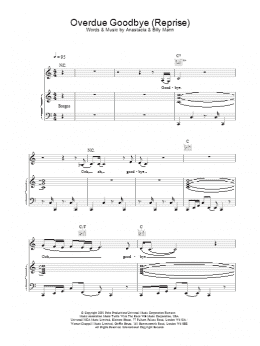 page one of Overdue Goodbye (Piano, Vocal & Guitar Chords)