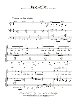 page one of Black Coffee (Piano, Vocal & Guitar Chords)