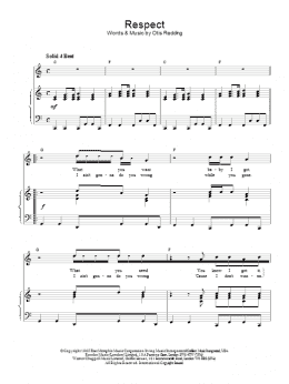 page one of Respect (Piano, Vocal & Guitar Chords)