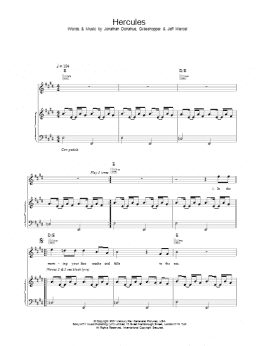 page one of Hercules (Piano, Vocal & Guitar Chords)