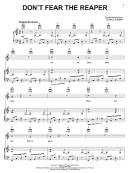 page one of Don't Fear The Reaper (Piano, Vocal & Guitar Chords (Right-Hand Melody))