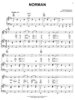 page one of Norman (Piano, Vocal & Guitar Chords (Right-Hand Melody))