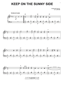 page one of Keep On The Sunny Side (Piano, Vocal & Guitar Chords (Right-Hand Melody))