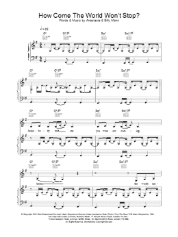 page one of How Come The World Won't Stop? (Piano, Vocal & Guitar Chords)