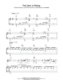 page one of The Dark Is Rising (Piano, Vocal & Guitar Chords)