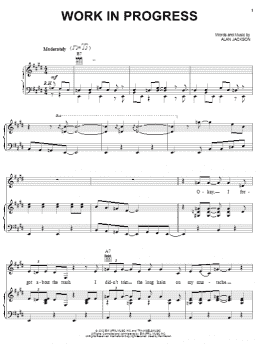page one of Work In Progress (Piano, Vocal & Guitar Chords (Right-Hand Melody))