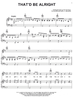 page one of That'd Be Alright (Piano, Vocal & Guitar Chords (Right-Hand Melody))