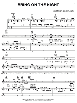 page one of Bring On The Night (Piano, Vocal & Guitar Chords (Right-Hand Melody))