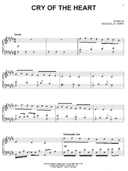 page one of Cry Of The Heart (Piano Solo)