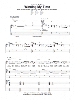 page one of Wasting My Time (Guitar Tab)