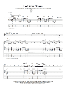 page one of Let You Down (Guitar Tab)