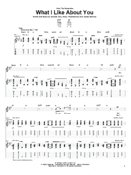 page one of What I Like About You (Guitar Tab)
