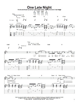 page one of One Late Night (Guitar Tab)
