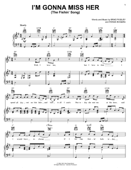 page one of I'm Gonna Miss Her (The Fishin' Song) (Piano, Vocal & Guitar Chords (Right-Hand Melody))