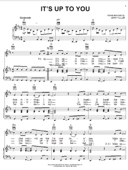 page one of It's Up To You (Piano, Vocal & Guitar Chords (Right-Hand Melody))